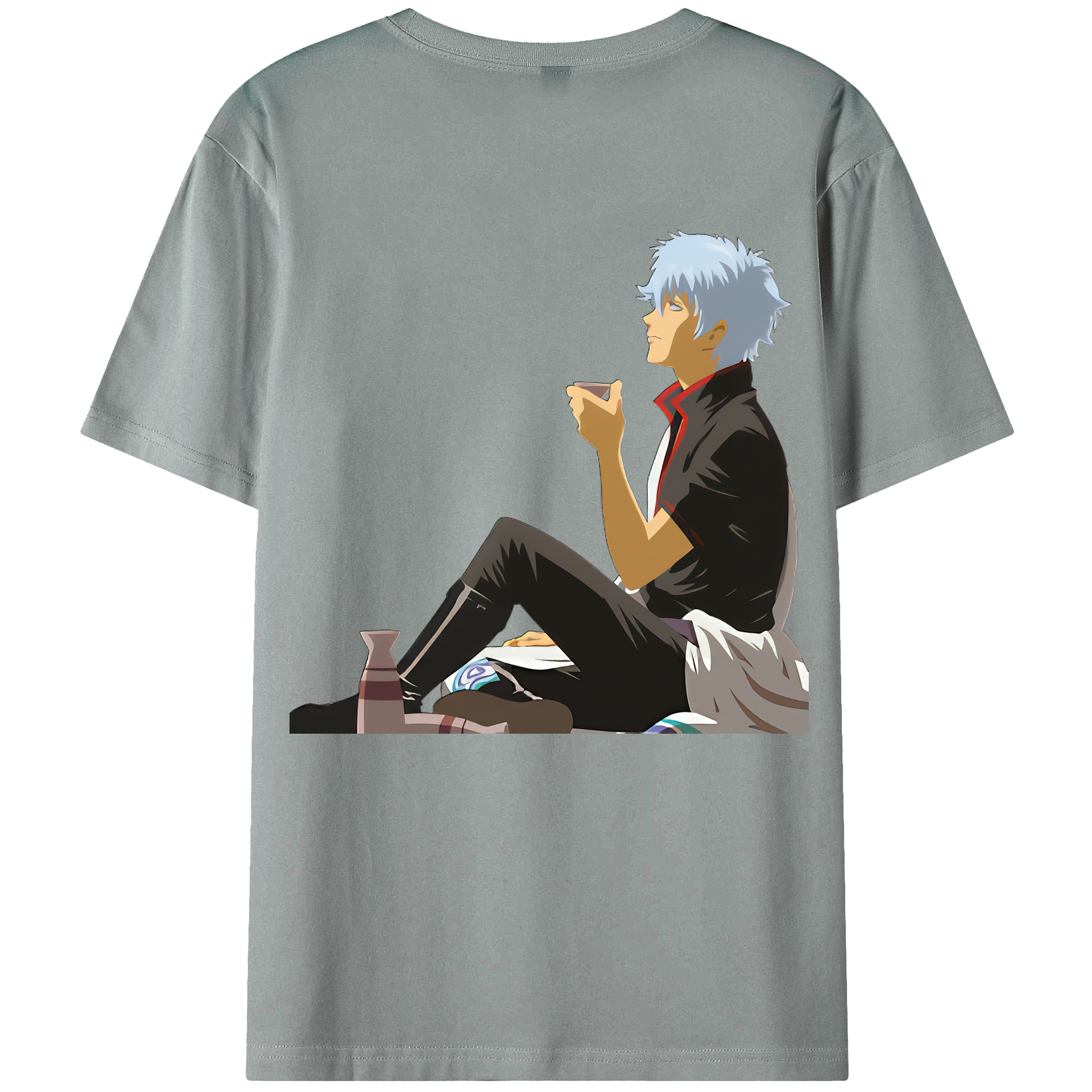 （画像用） ぎんたま 坂田銀時（さかたぎんとき） 神楽 志村新八（しむら しんぱち） GINTAMA Sakata Gintoki Kagura Shimura Shinpachi 綿100％ メンズ半袖Tシャツ（バックプリント） 通気性
